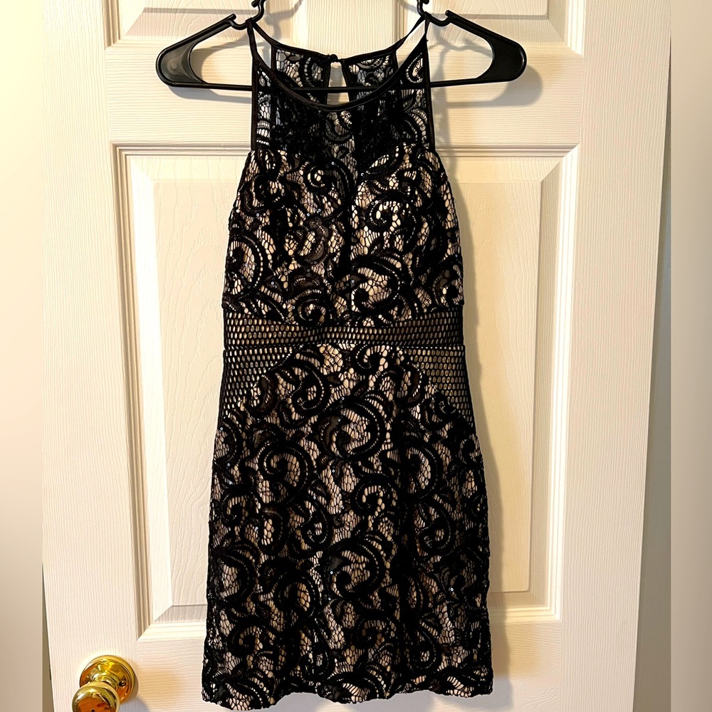 Black & Champagne Formal Dress